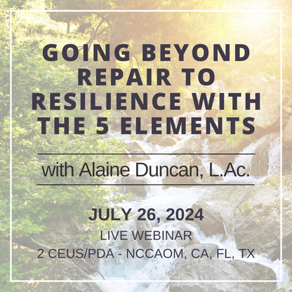 Going Beyond Repair To Resilience with the 5 Elements | July 26, 2024 | Webinar